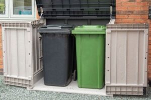 Bild von Toomax Extra Large Grey 1200L Plastic Outdoor Garden Storage Unit / Wheelie Bin Store